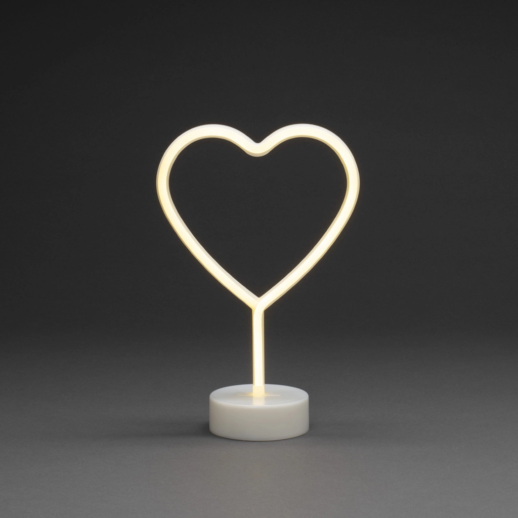 KONSTSMIDE LED Schlauchsilhouette "Herz", 6h Timer, 78 warmweiße Dioden, Innen, Batterie: 3 x AA 1,5V (exkl.)