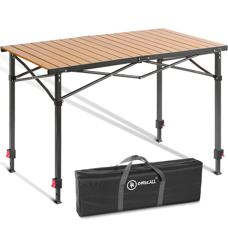 Homecall Klapptisch Campingtisch, Höhenverstellbar Gartentisch, bis 100kg, für 4-6 Personen