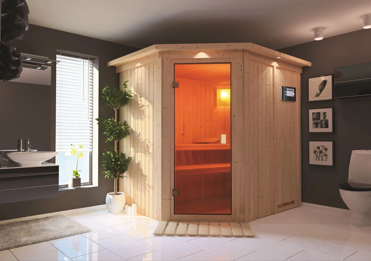 Karibu Sauna mit Eckeinstieg Margarita