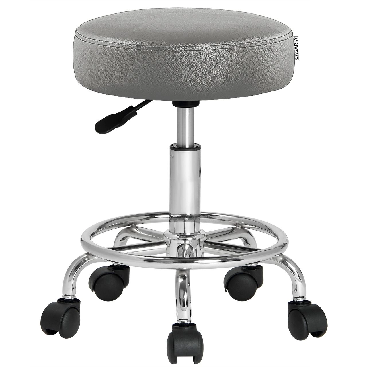 Casaria Casaria Rollhocker Kunstleder Grau 360° drehbar Fußablage