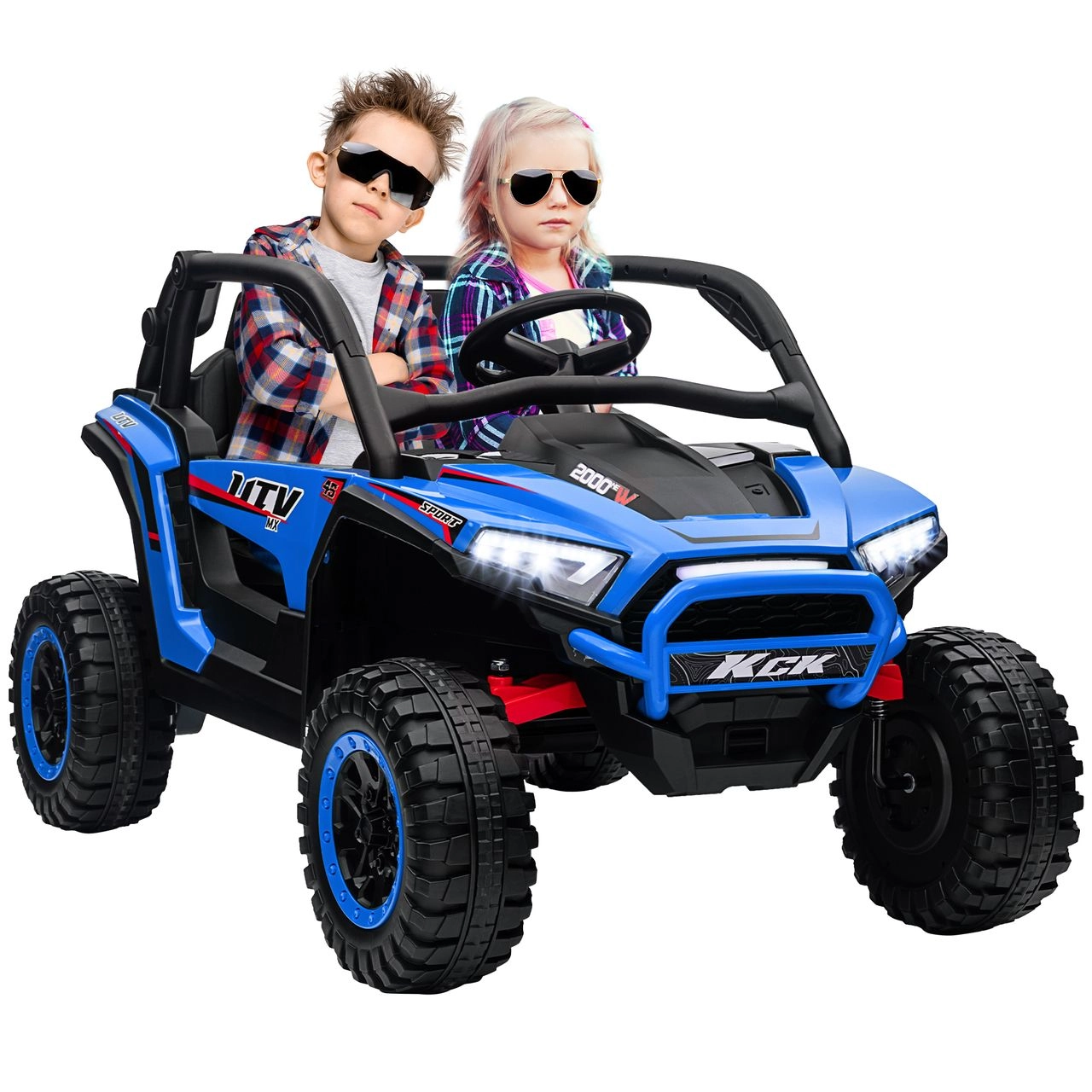 AIYAPLAY Elektro Kinderauto, Geländewagen mit 2,4G Fernbedienung, 5-7 km/h für 3-8 Jahre