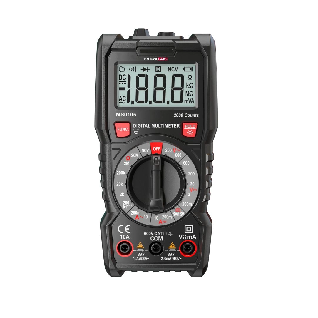 ENOVALAB Digital-Multimeter MS0105, 2.000 Counts, 600 V, 10 A, NCV