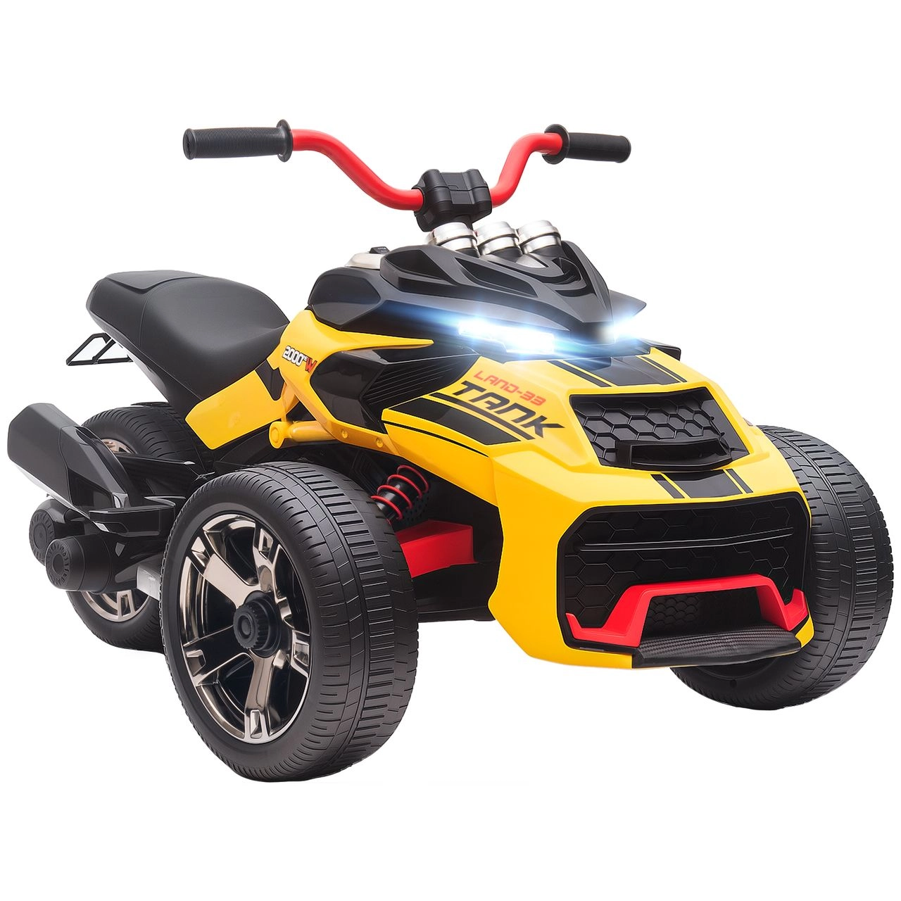 AIYAPLAY Elektro Quad für Kinder 12V Kinderquad mit 3 Rädern, 2 Geschwindigkeiten, Gelb
