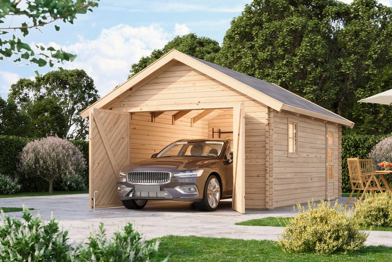 Karibu Blockhausgarage ohne Schindeln