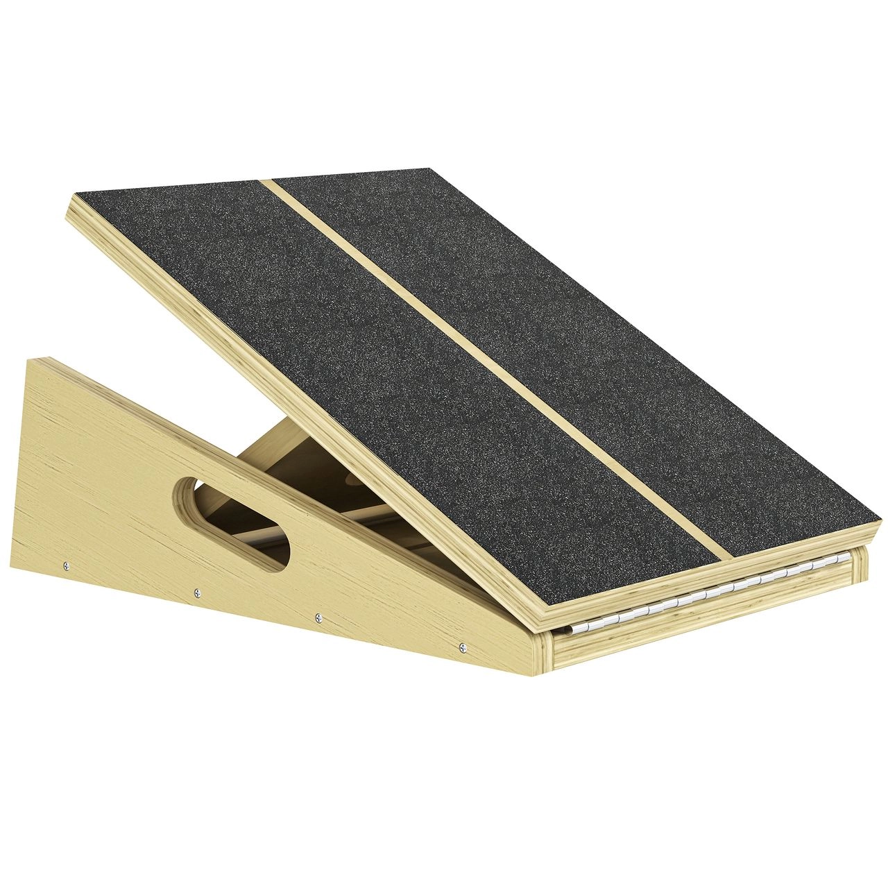 SPORTNOW 2-in-1 Schrägbrett aus Holz Slant Board mit 4 Winkeln Tragegriff Balancebrett