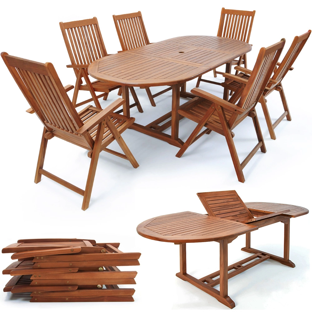 Casaria Casaria Garten-Sitzgruppe Vanamo 7-tlg. Eukalyptusholz
