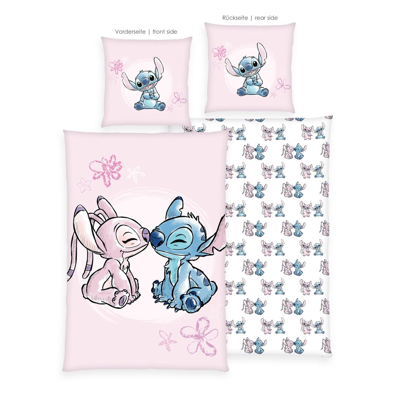 Herding Disney Stitch Bettwäsche Größe 80x80 + 135x200 cm