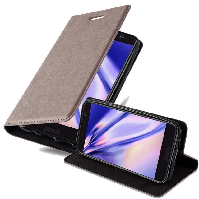 Cadorabo Hülle für HTC 10 (One M10) in KAFFEE BRAUN Handyhülle mit Magnetverschluss, Standfunktion und Kartenfach Case Cover Schutzhülle Etui Tasche Book Klapp Style
