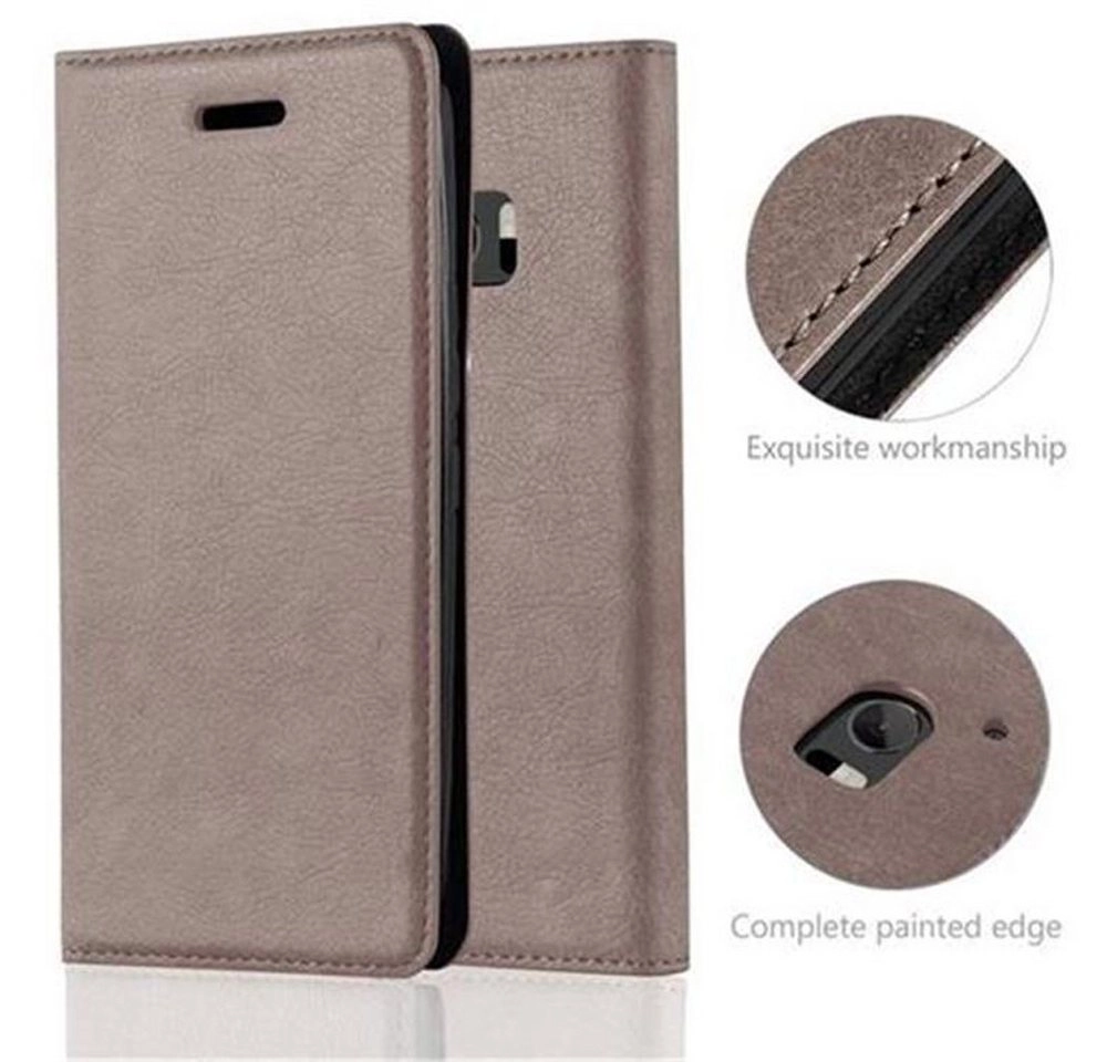 Cadorabo Hülle für HTC 10 (One M10) in KAFFEE BRAUN Handyhülle mit Magnetverschluss, Standfunktion und Kartenfach Case Cover Schutzhülle Etui Tasche Book Klapp Style