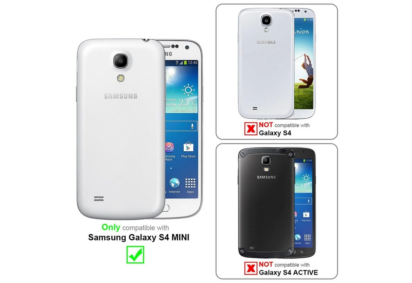Cadorabo Hülle für Samsung Galaxy S4 MINI in HELL GRAU BRAUN Handyhülle mit Magnetverschluss, Standfunktion und Kartenfach Case Cover Schutzhülle Etui Tasche Book Klapp Style