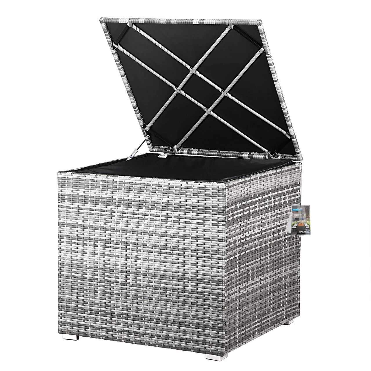 Casaria Casaria Polyrattan Auflagenbox Grau 75x75x70cm
