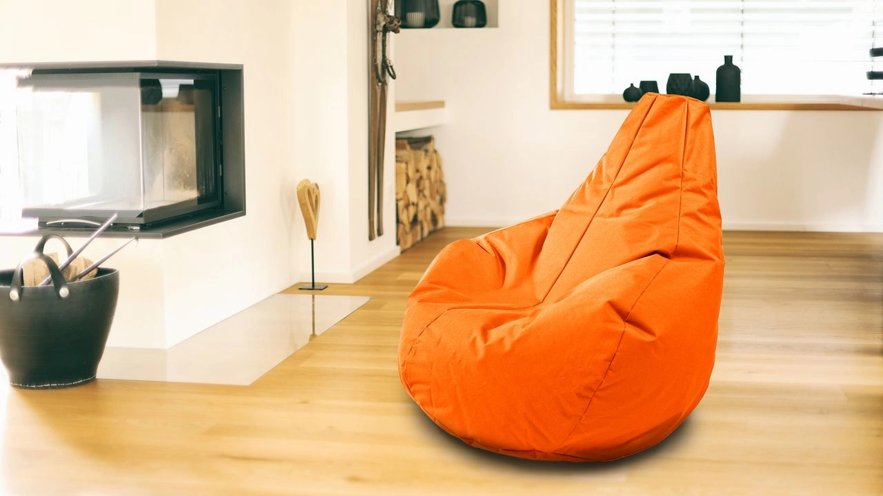 Kinzler Outdoorfähiger Sitzsack Gamer, ca. 100 x 100 cm, Farbe: Orange