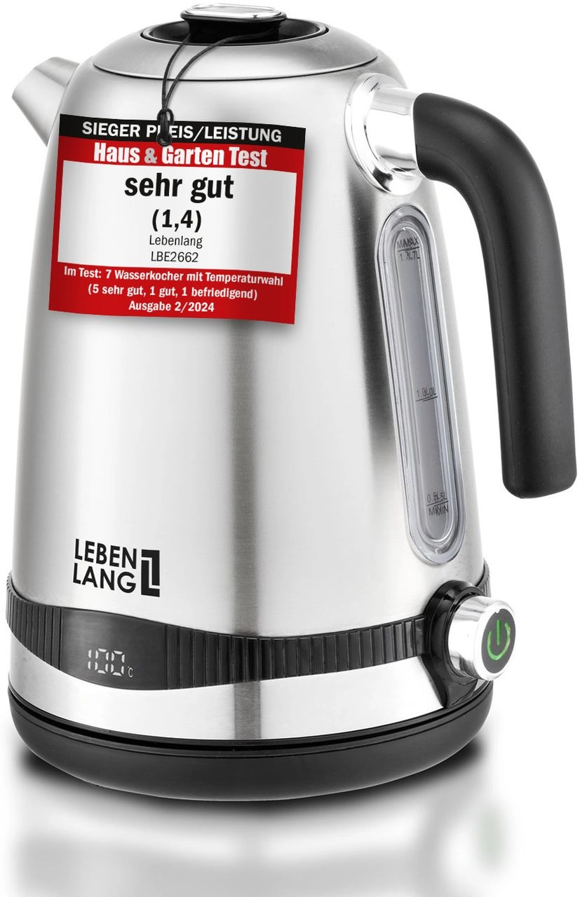 LEBENLANG Premium Edelstahl Wasserkocher
