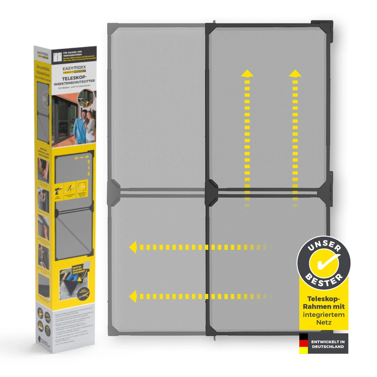 DS-Produkte EASYmaxx Moskitonetz Schwingtür Magic Fit, ca. 115 x 270 cm - Anthrazit