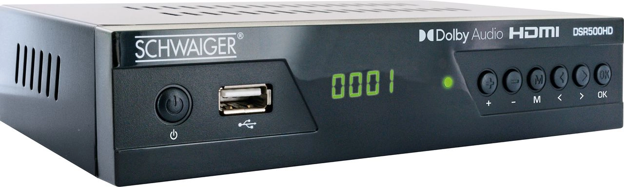 Schwaiger SAT-Receiver DSR500HD digital FULL HD FTA vorprogrammiert