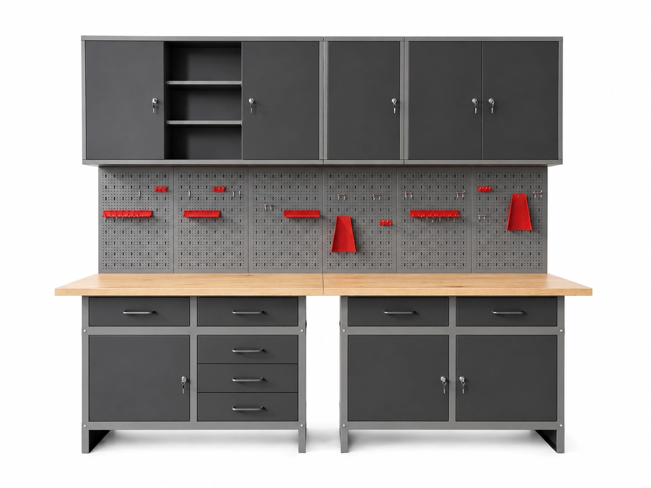 Prestige Works Garagenschrank 7tlg. schwarz 240 cm