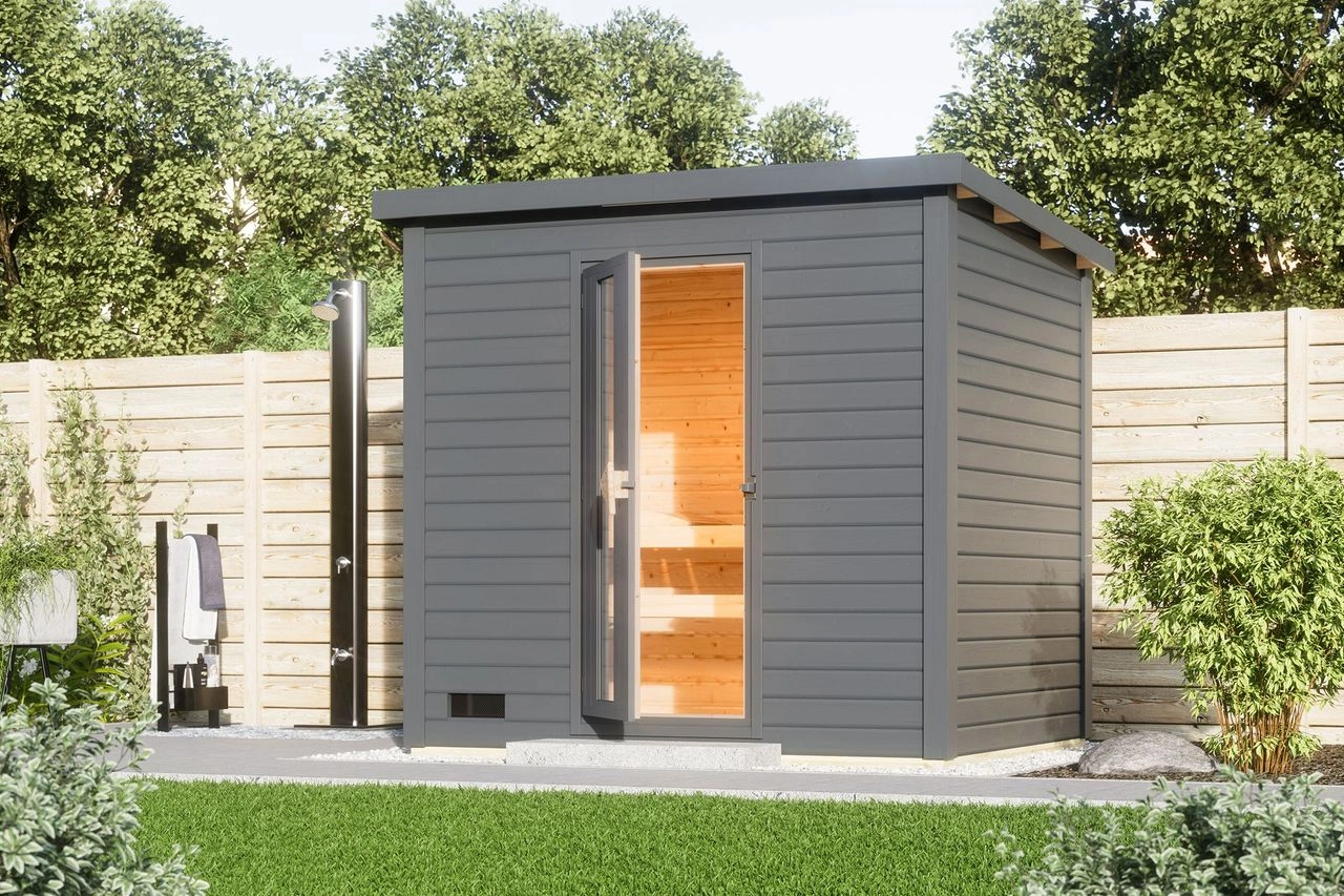 Karibu Saunahaus Telo 3 terragrau