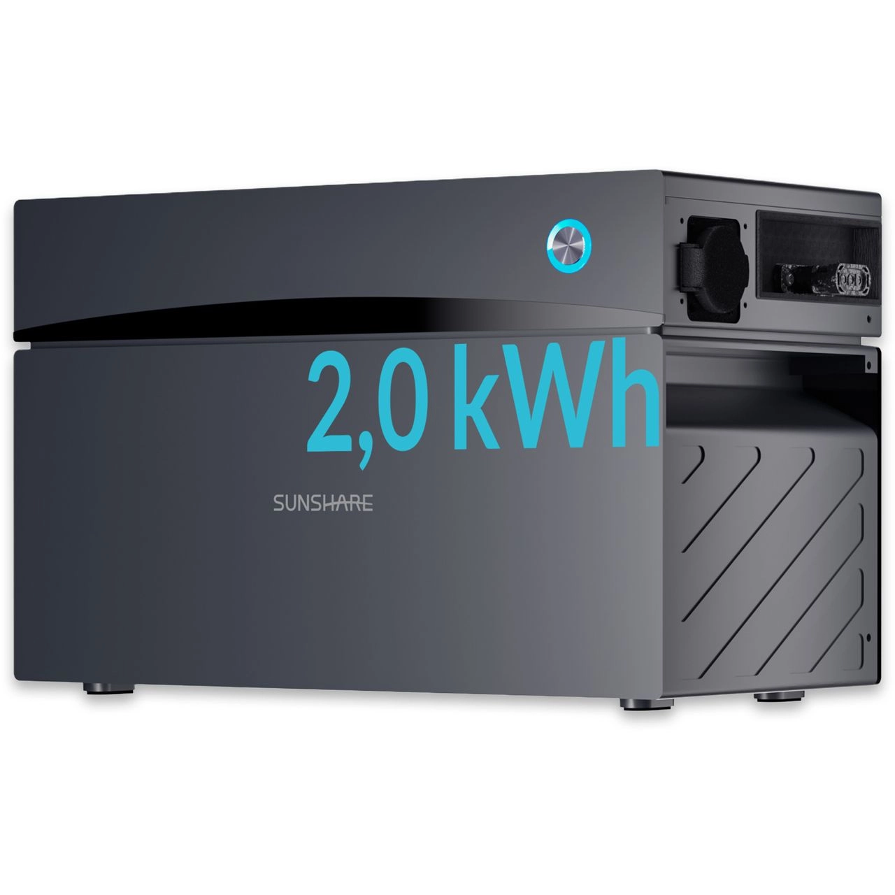 MAS ELEKTRONIK SUNSHARE Glory 2 kWh Balkonkraftwerk-Speicher, Hybrid-Wechselrichter, App, IP65, Dual-MPPT