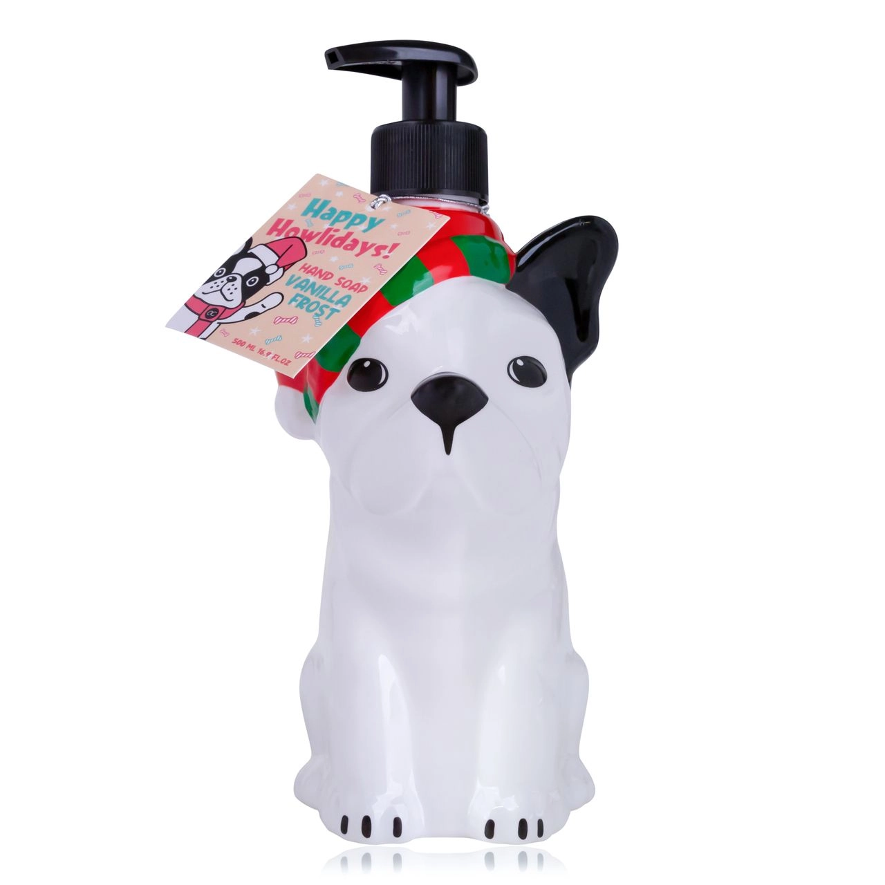 accentra Handseife HAPPY HOWLIDAYS in Pumpspender in Bulldoggenform