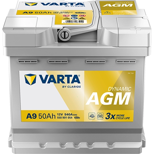 BVD VARTA Dynamic AGM A9 Batterie 550901054K262, A9, 12  V, 50 Ah, 540 A
