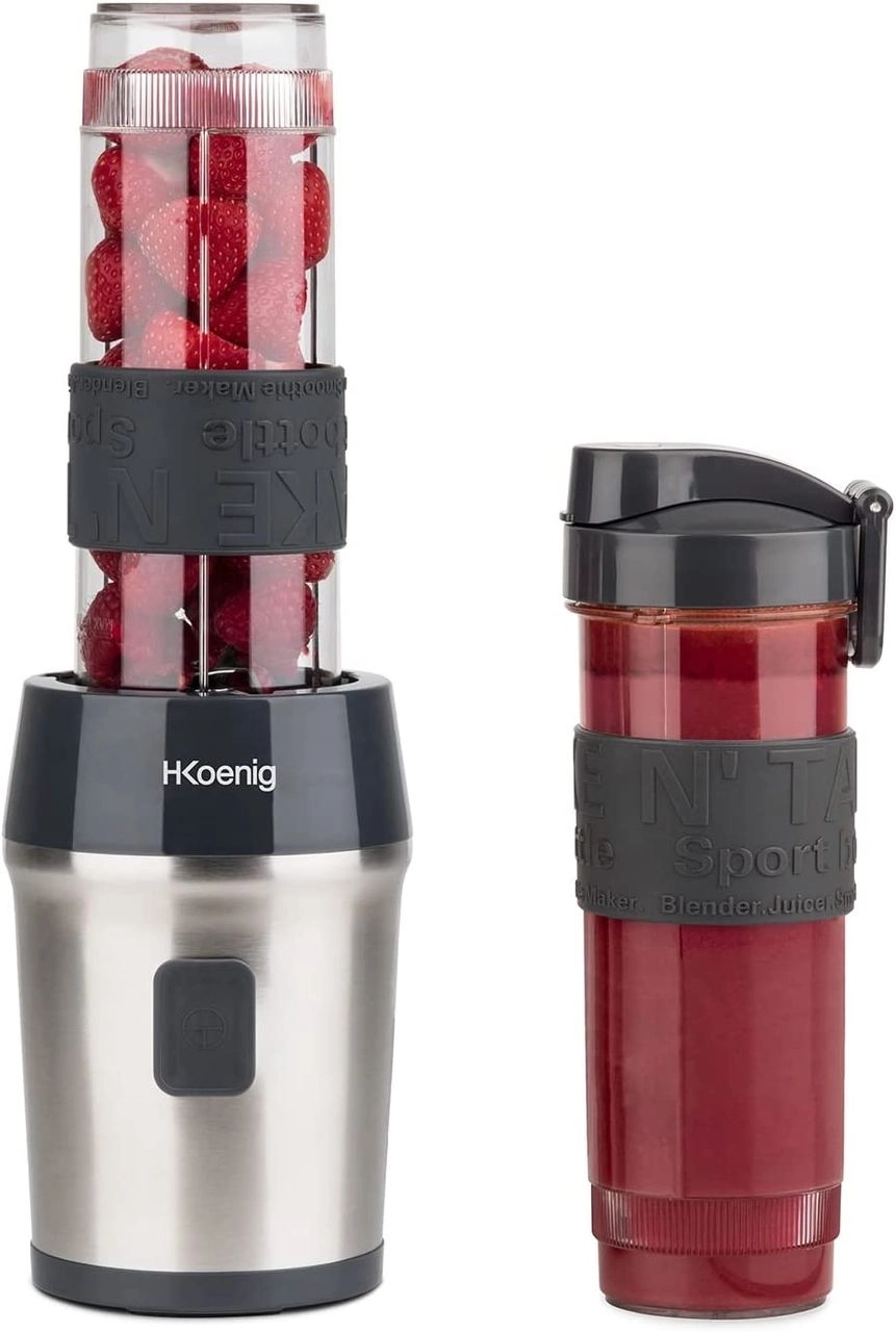 H.Koenig Mini Smoothie Maker 570mL SMOO9 Silber/Schwarz