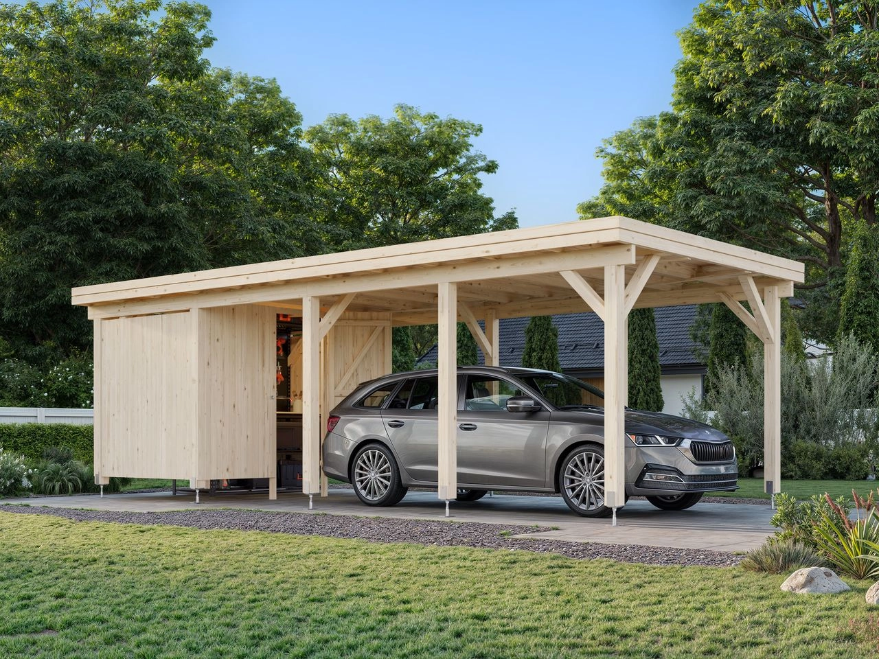 Palmako Palmako Carport Kasper 23,1 m² mit Geräteraum