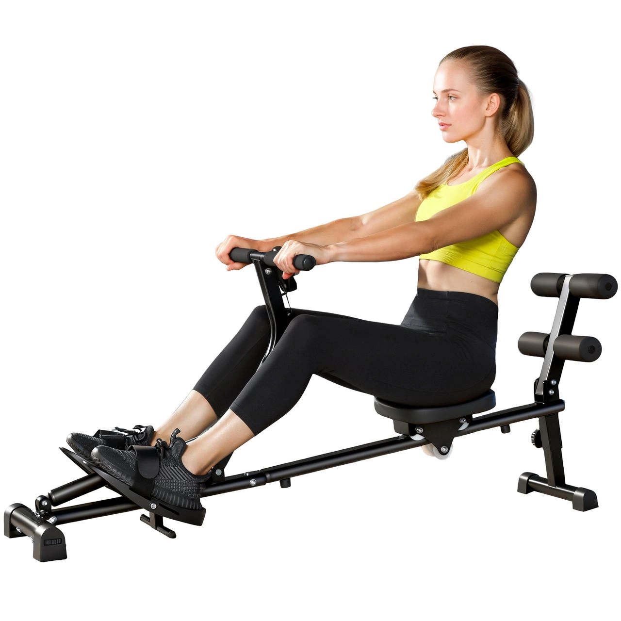 SPORTNOW 2 in 1 Rudergerät für Zuhause leises Rudergeräte mit 12 Widerstandsstufen