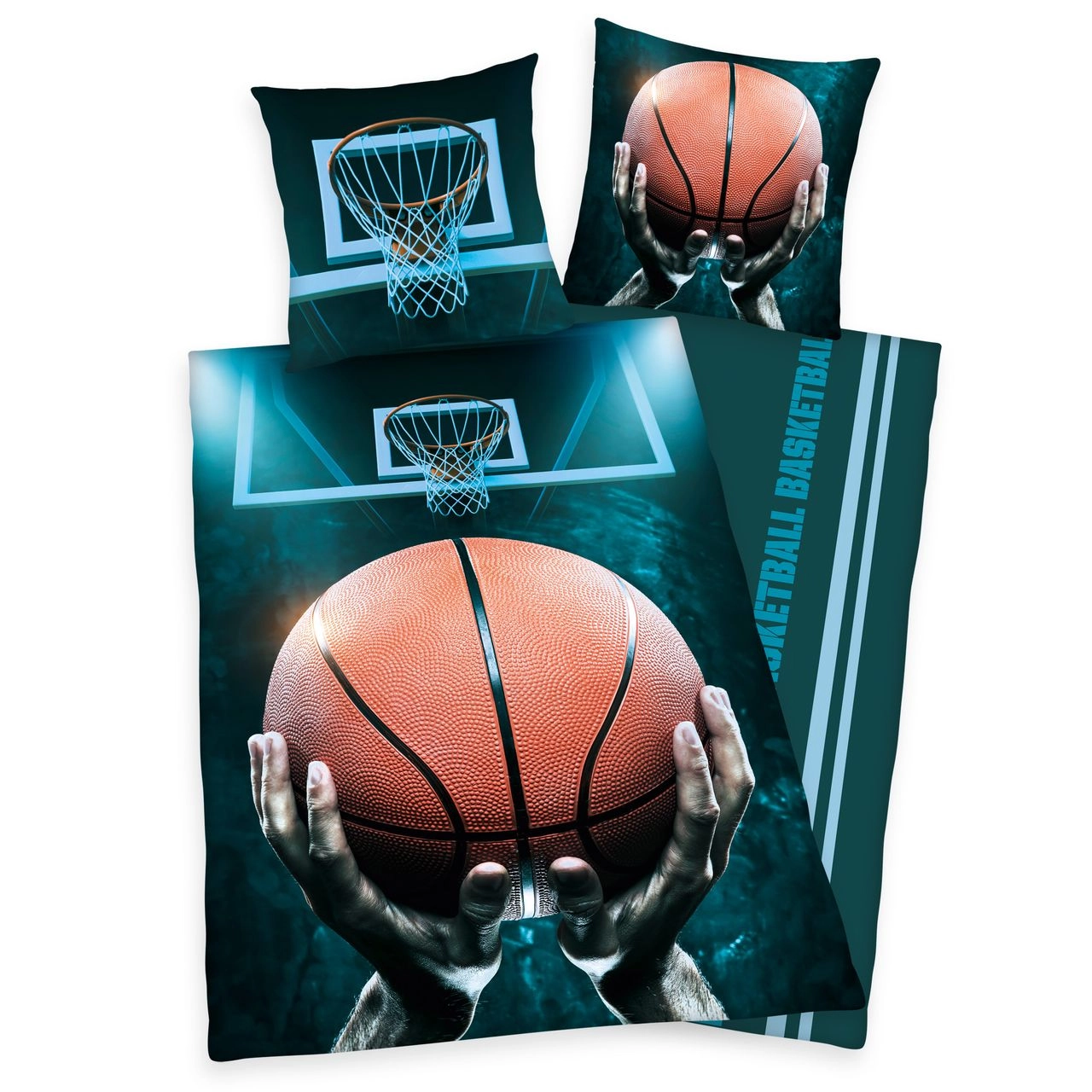 Herding Basketball Bettwäsche Größe 80x80 + 135x200 cm