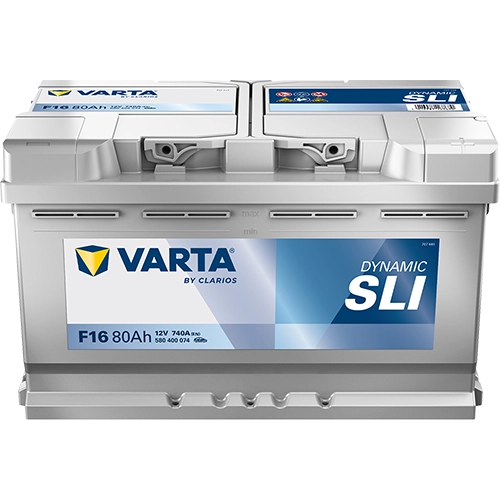 BVD VARTA Dynamic SLI F16 Batterie 580400074K262, F16, 12 V, 80 Ah, 740 A