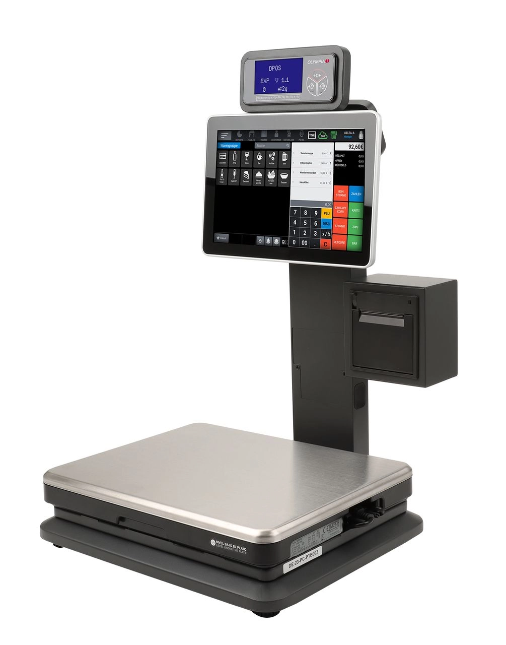 Olympia Registrierkasse mit Waage OLYMPIA WK1, TSE Lizenz optional