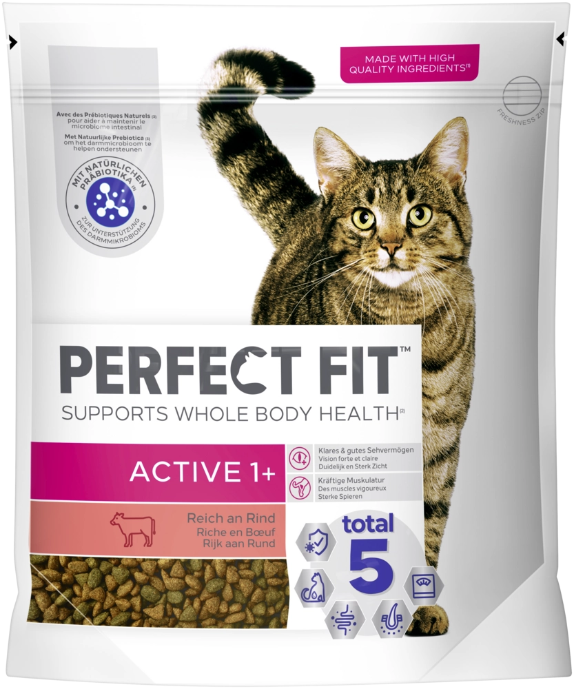PERFECT FIT Katze Beutel Active 1+ mit Rind 1,4kg