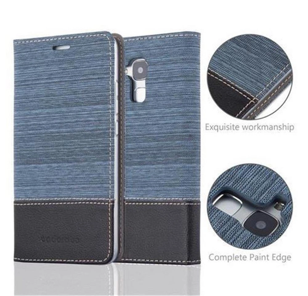 Cadorabo Hülle für Honor 5C in DUNKEL BLAU SCHWARZ Handyhülle mit Magnetverschluss, Standfunktion und Kartenfach Case Cover Schutzhülle Etui Tasche Book Klapp Style