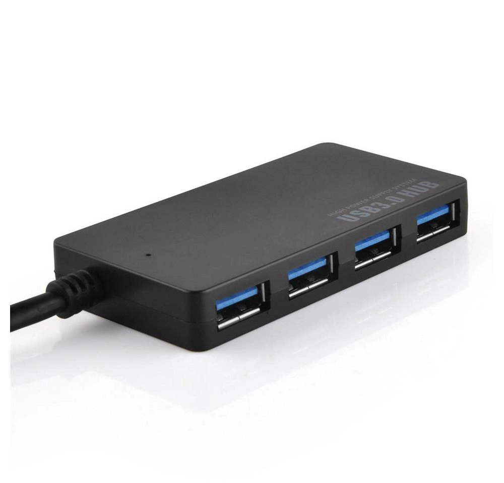 Cadorabo ? 4-Port USB 3.0 Multischnittstelle USB Hub Plug & Play mit USB-C Stecker Typ-C Buchse und Power Supply für Laptops, Tablets und modernen Geräte mit USB-C Ladeanschluss wie z. B. Apple MacBook, Lenovo Yoga 900, Google Chromebook Pixel und den neu