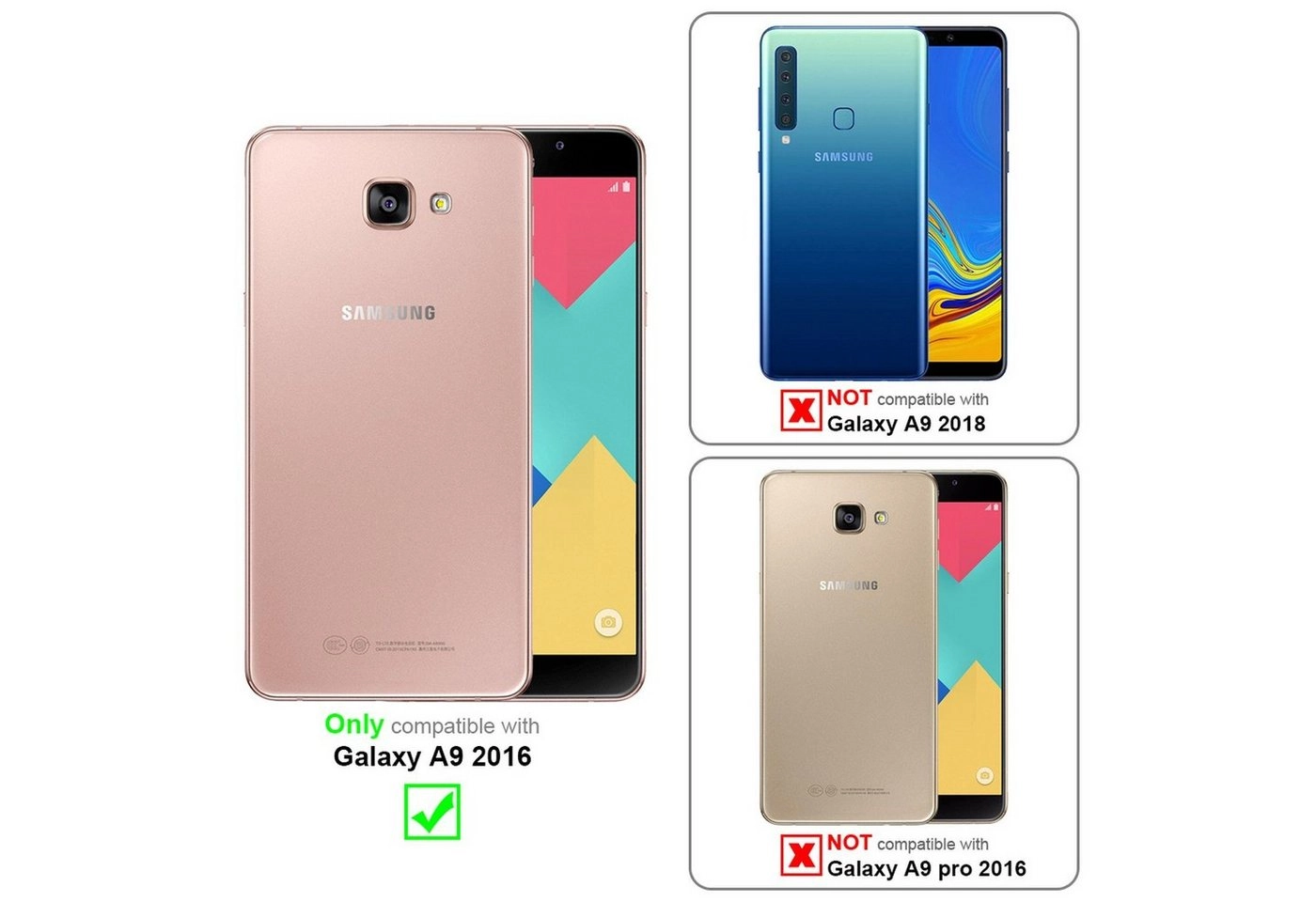 Cadorabo Panzer Folie für Samsung Galaxy A9 2016 Schutzfolie in KRISTALL KLAR Gehärtetes (Tempered) Display-Schutzglas in 9H Härte mit 3D Touch Kompatibilität