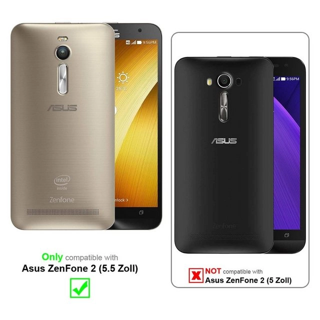 Cadorabo Panzer Folie für Asus ZenFone 2 (5.5 Zoll) Schutzfolie in KRISTALL KLAR Gehärtetes (Tempered) Display-Schutzglas in 9H Härte mit 3D Touch Kompatibilität