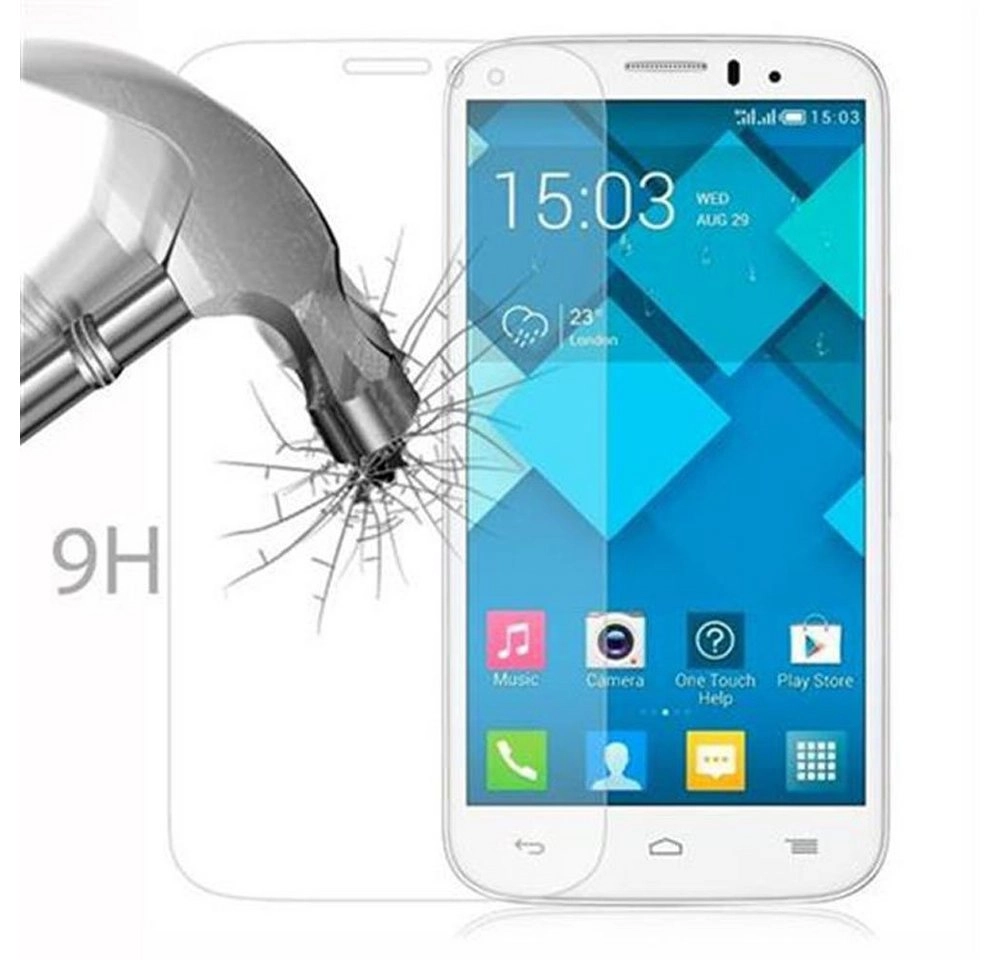 Cadorabo Panzer Folie für Alcatel C5 Schutzfolie in KRISTALL KLAR Gehärtetes (Tempered) Display-Schutzglas in 9H Härte mit 3D Touch Kompatibilität
