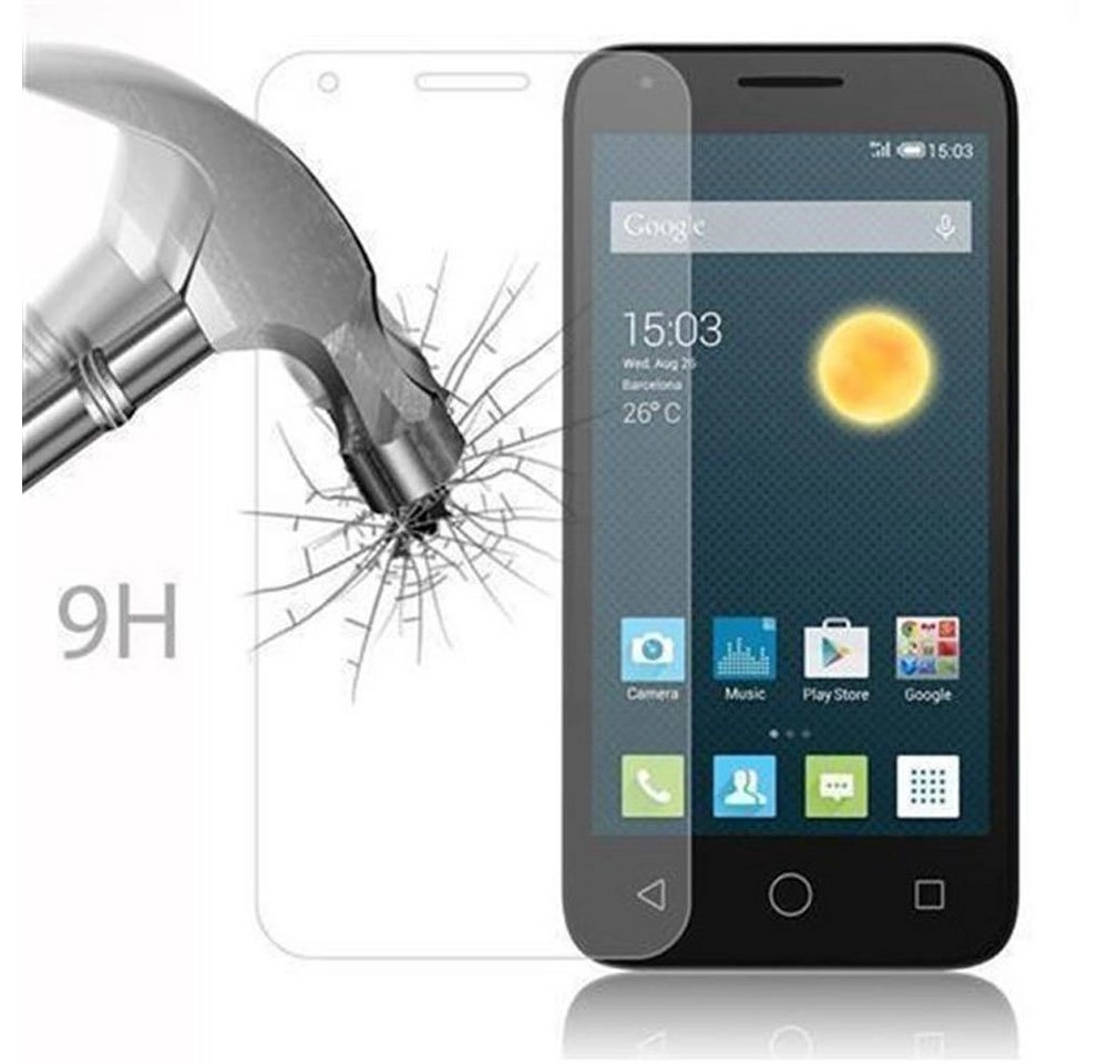 Cadorabo Panzer Folie für Alcatel PIXI 3 (5 Zoll) Schutzfolie in KRISTALL KLAR Gehärtetes (Tempered) Display-Schutzglas in 9H Härte mit 3D Touch Kompatibilität