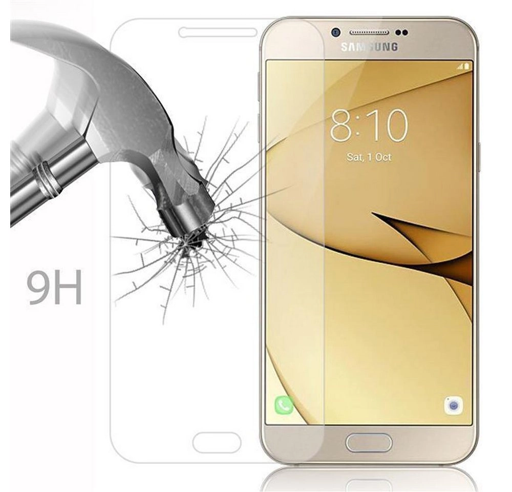 Cadorabo Panzer Folie für Samsung Galaxy A8 2016 Schutzfolie in KRISTALL KLAR Gehärtetes (Tempered) Display-Schutzglas in 9H Härte mit 3D Touch Kompatibilität