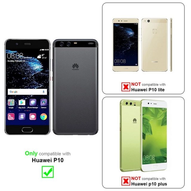 Cadorabo Panzer Folie für Huawei P10 Schutzfolie in KRISTALL KLAR Gehärtetes (Tempered) Display-Schutzglas in 9H Härte mit 3D Touch Kompatibilität