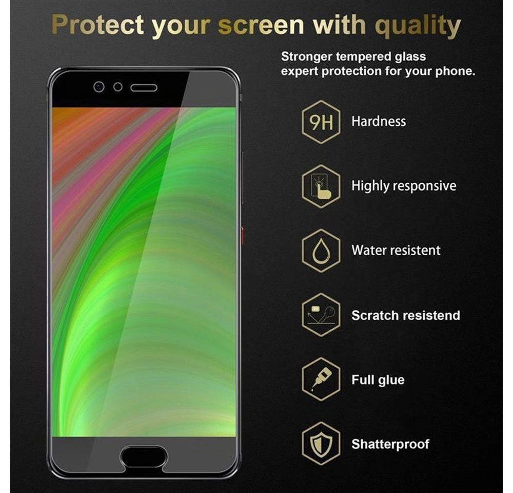 Cadorabo Panzer Folie für Huawei P10 Schutzfolie in KRISTALL KLAR Gehärtetes (Tempered) Display-Schutzglas in 9H Härte mit 3D Touch Kompatibilität
