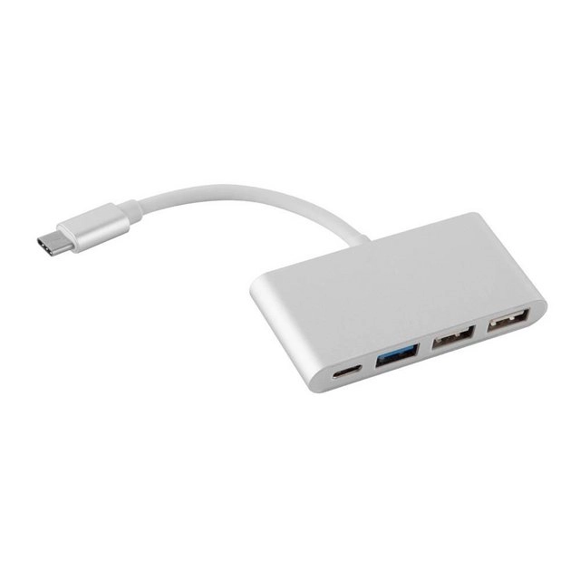 Cadorabo ? 4-Port USB Multischnittstelle Plug & Play mit USB-C Anschluss, USB-C Ladebuchse, 2 USB 2.0 und USB 3.0 Ports für Laptops, Tablets und modernen Geräte mit USB-C Ladeanschluss wie z. B. Apple MacBook, Lenovo Yoga 900, Google Chromebook Pixel und 