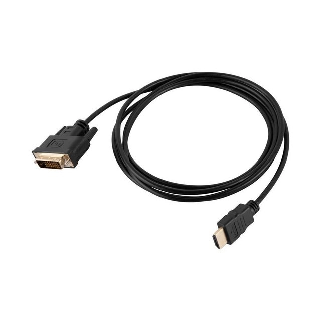 Cadorabo - 5,0m HQ HDMI zu DVI Kabel High Speed - 3D Ready - HDMI auf DVI Adapterkabel [5 Meter] mit vergoldeten Anschlüssen in SCHWARZ