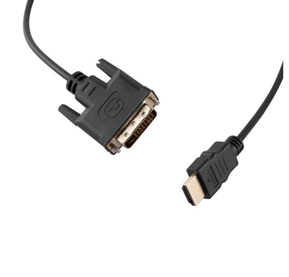 Cadorabo - 5,0m HQ HDMI zu DVI Kabel High Speed - 3D Ready - HDMI auf DVI Adapterkabel [5 Meter] mit vergoldeten Anschlüssen in SCHWARZ