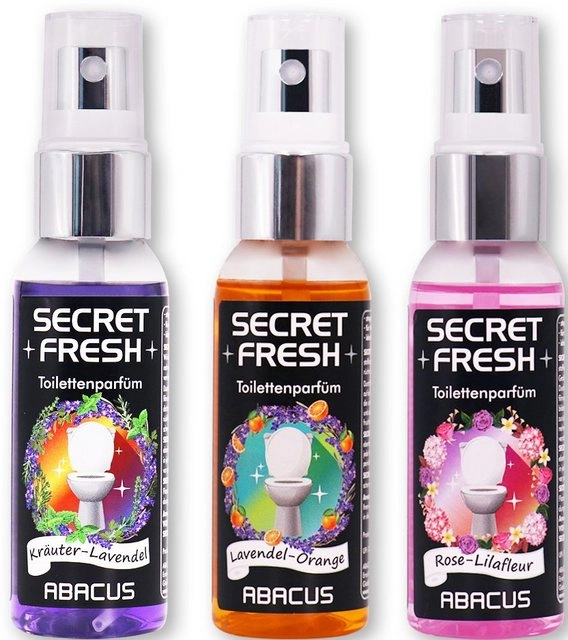 ABACUS Toiletten-Spray »Secret Fresh« (1x 50 ml Secret Fresh Kräuter-Lavendel, 1x 50 ml Secret Fresh Lavendel-Orange, 1x Secret Fresh Rose-Lilafleur)
