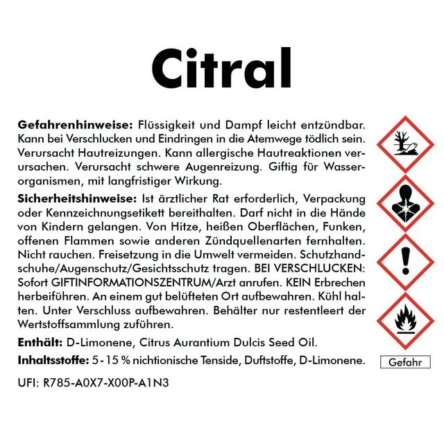 ABACUS »Citral« Flüssigreiniger (Orangenreiniger, Fleckenentferner, Geruchsvernichter, 1x 500 ml Citral, für strahlende Sauberkeit)