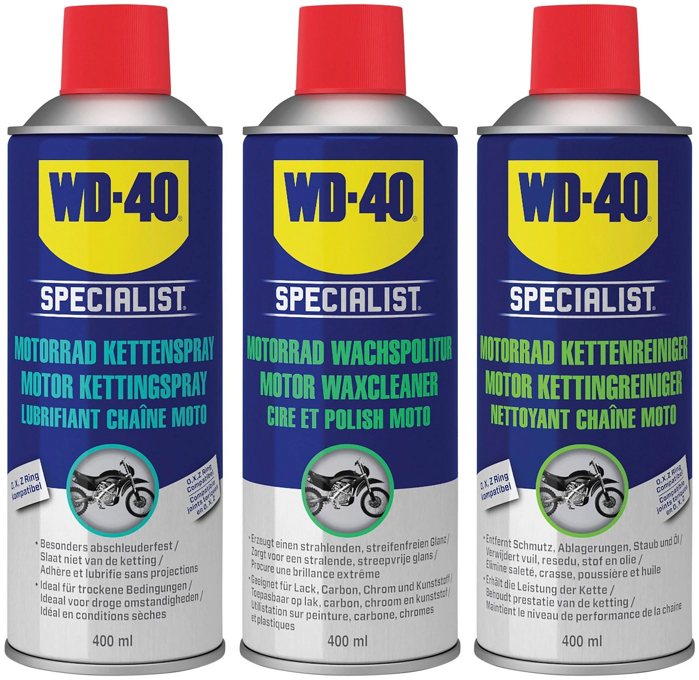 WD-40 »Specialist Motorrad Pflegeset« Zweiradreiniger (3-tlg., für die komplette Pflege von Fahrrädern)