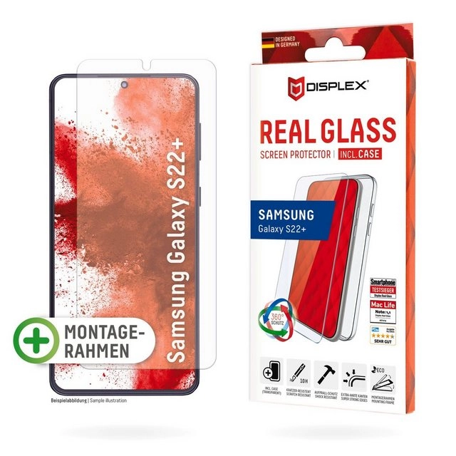 Displex »Real Glass + Case Samsung Galaxy S22+«, Displayschutzglas, 1 Stück