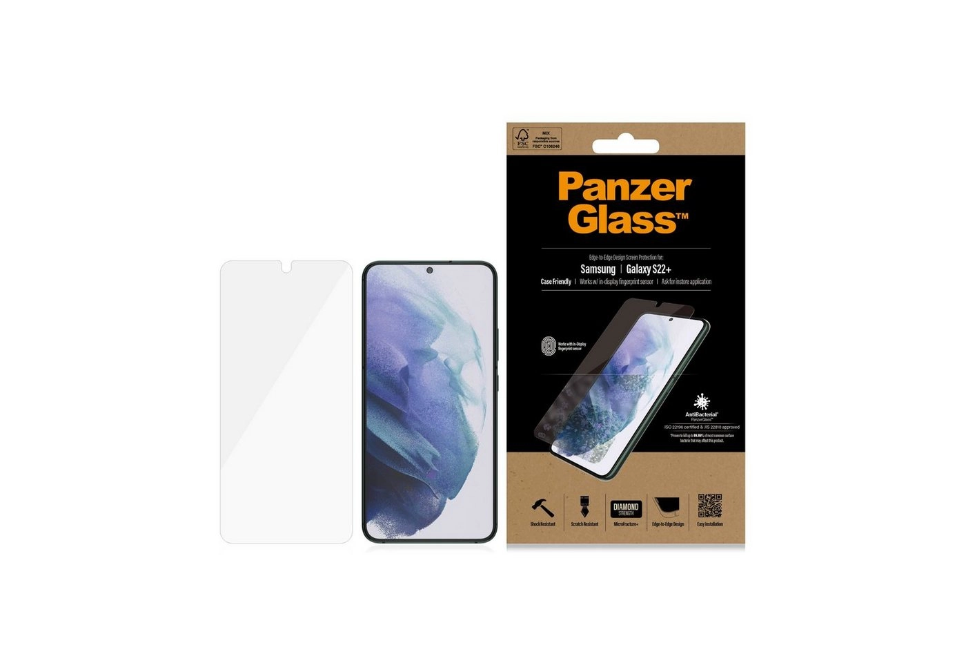 PanzerGlass für GALAXY S22 +, Displayschutzglas