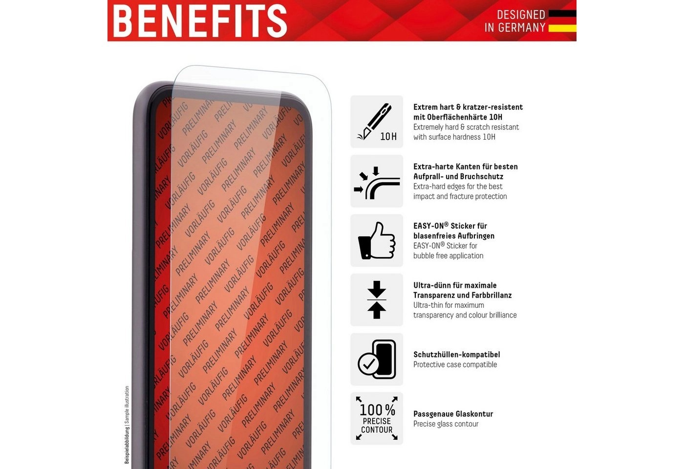 Displex »DISPLEX Real Glass Panzerglas für Samsung Galaxy A22 5G (6,5), 10H Tempered Glass, mit Montagerahmen, 2D« für Samsung Galaxy A22 (5G), Displayschutzfolie