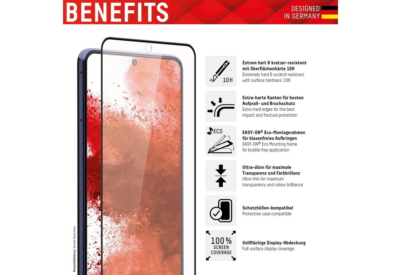 Displex »DISPLEX Real Glass Panzerglas für Samsung Galaxy A52/A52 5G (6,5), 10H Tempered Glass, mit Montagerahmen, Full Cover« für Samsung Galaxy A52 (5G), Displayschutzfolie